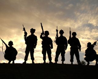 Soldiers in shadows
