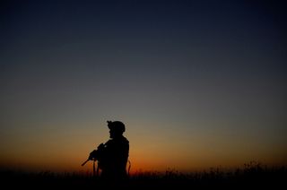 Soldier in twilight