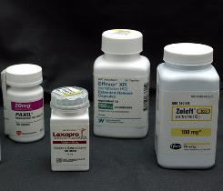 Antidepressant bottles